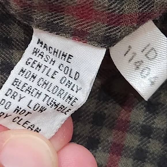 Vtg Abercrombie and Fitch men's long sleeve flannel plaid shirt lrg elbow patch - Picture 10 of 12